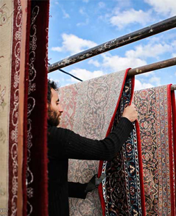خشک کردن قالی در قالیشویی آزادگان قم